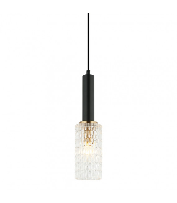 Suspension design Perola Acier Noir 1 ampoule 112cm