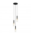 Pendant Perola Steel Black 3 bulbs 132cm