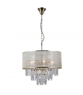 Suspension Torreia 2 ampoules Acier Laiton antique