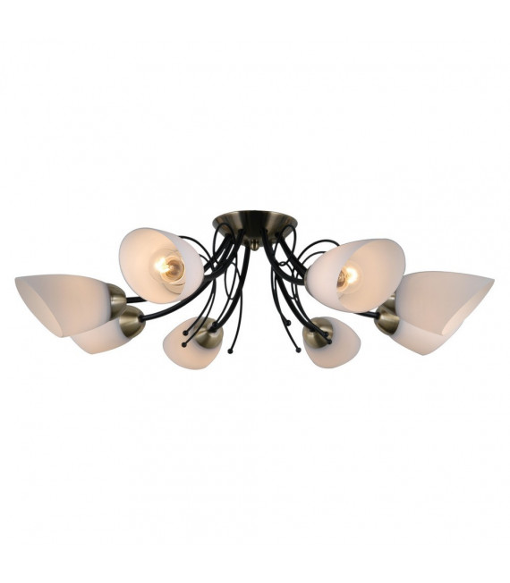 Plafonnier Cristina Acier Noir 8 ampoules 27cm
