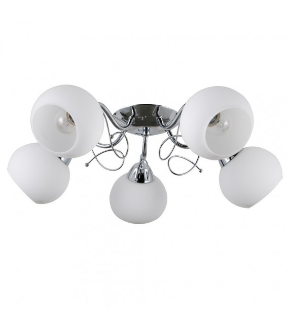 Plafonnier Masseri Acier Chrome 5 ampoules 25cm