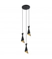 Suspension Malia Acier Noir 3 ampoules 128cm