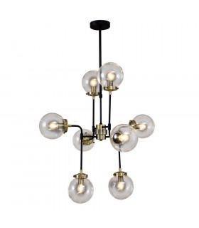 Ciondolo Odelia Acciaio Bronzo antico 8 lampadine 150cm