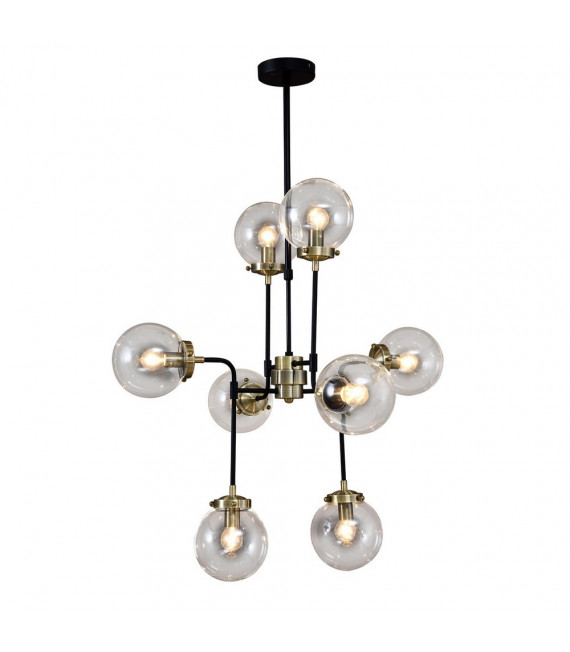 Colgante Odelia Acero Bronce antiguo 8 bombillas 150cm