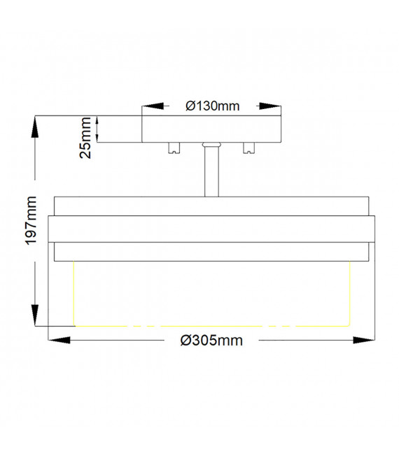 Plafoniera Large Steel, vetro con testa trasparente serie Antique grey 2 lampadine 19,7cm