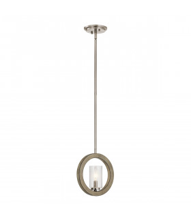 Suspension Grand Verre transparent,acier Gris antique 1 ampoule Pendant: 23,2cm Wall: 33,8cmcm