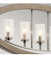 Suspension Grand Verre transparent,acier Gris antique 5 ampoules 40,7cm