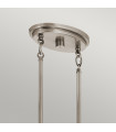 Pendant light Large clear glass, antique gray steel 5 bulbs 40.7cm