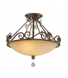 Deckenleuchte Chateau Glass, Stahl mocca bronze 2flammig 33,4cm