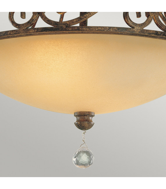 Deckenleuchte Chateau Glass, Stahl mocca bronze 2flammig 33,4cm