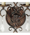 Applique murale Chateau Acier,cristal Bronze moka 2 ampoules 29,8cm