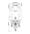 Applique murale Chateau Acier,cristal Bronze moka 2 ampoules 29,8cm