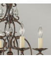 Chandelier without lampshades Chateau Cristal, mocha bronze steel 4 bulbs 54.9cm