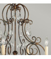 Chandelier sans abats jours Chateau Cristal,acier Bronze moka 6 ampoules 76,2cm