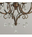 Chandelier without lampshades Chateau Cristal, mocha bronze steel 6 bulbs 76.2cm
