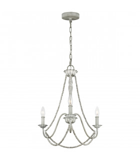 Lampadario senza paralumi Maryville Legno, acciaio Grigio lavato 3 lampadine 49,8cm