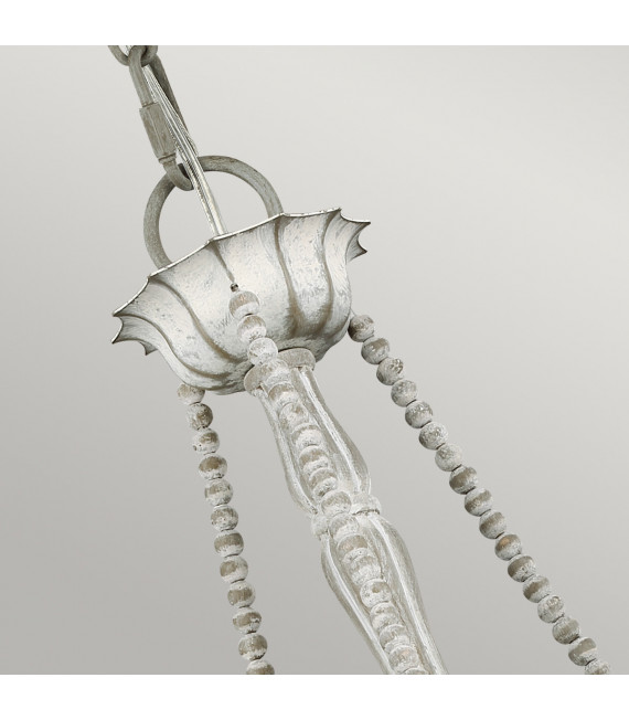 Lampadario senza paralumi Maryville Legno, acciaio Grigio lavato 3 lampadine 49,8cm