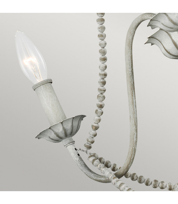 Chandelier sans abats jours Maryville Bois,acier Gris lavé 3 ampoules 49,8cm