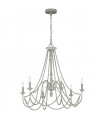 Chandelier without lampshades Maryville Wood, steel Gray washed 6 bulbs 74.3cm