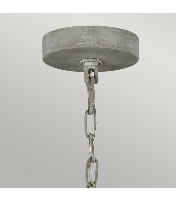 Chandelier without lampshades Maryville Wood, steel Gray washed 6 bulbs 74.3cm