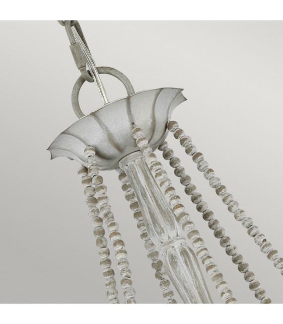 Chandelier without lampshades Maryville Wood, steel Gray washed 6 bulbs 74.3cm