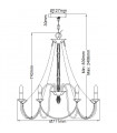 Chandelier sans abats jours Maryville Bois,acier Gris lavé 6 ampoules 74,3cm