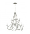 Chandelier sans abats jours Maryville Bois,acier Gris lavé 9 ampoules 83,8cm