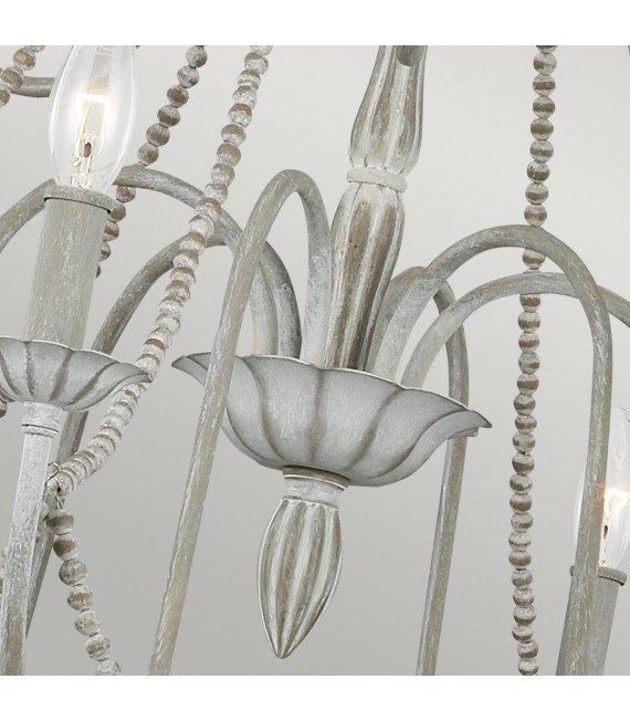 Chandelier without lampshades Maryville Wood, steel Gray washed 9 bulbs 83.8cm
