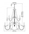 Chandelier sans abats jours Maryville Bois,acier Gris lavé 9 ampoules 83,8cm