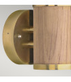 Modern wall light Lymington Brass, teak 1 bulb 30.5cm