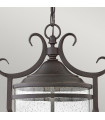 Suspension lanterne Casa Aluminium,verre à graines transparentes Noir vieilli 3 ampoules 59,8cm
