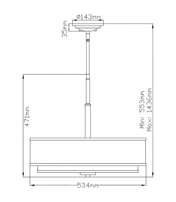 Suspension Jules acier,lin blanc Nickel brossé 3 ampoules 47,1cm