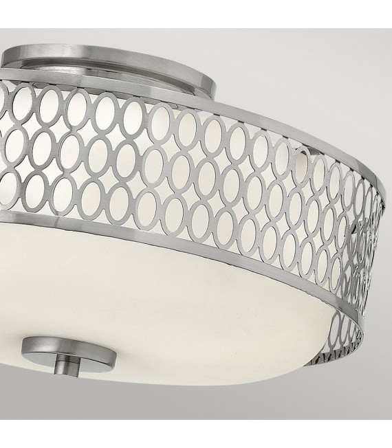 Deckenleuchte Jules Steel, geätztes Opalglas Nickel gebürstet 3-flammig 22,1cm