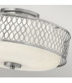 Ceiling light Jules Steel, etched opal glass Brushed nickel 3 bulbs 22.1cm