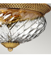 Plafonnier Plantation Laiton massif,Transparent Laiton brûlé 3 ampoules 22,3cm