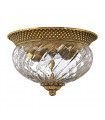 Ceiling light Plantation Solid brass, Transparent Burnt brass 2 bulbs 20cm