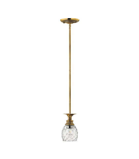 Lampada a sospensione Plantation Ottone massiccio, Trasparente Ottone bruciato 1 lampadina 20,6 cm