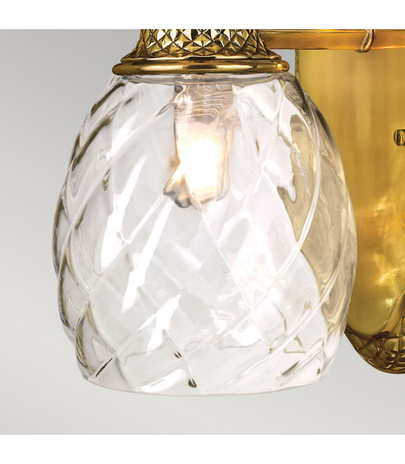 Applique da bagno Plantation Ottone chiaro e massiccio Ottone bruciato 1 lampadina 21,9 cm