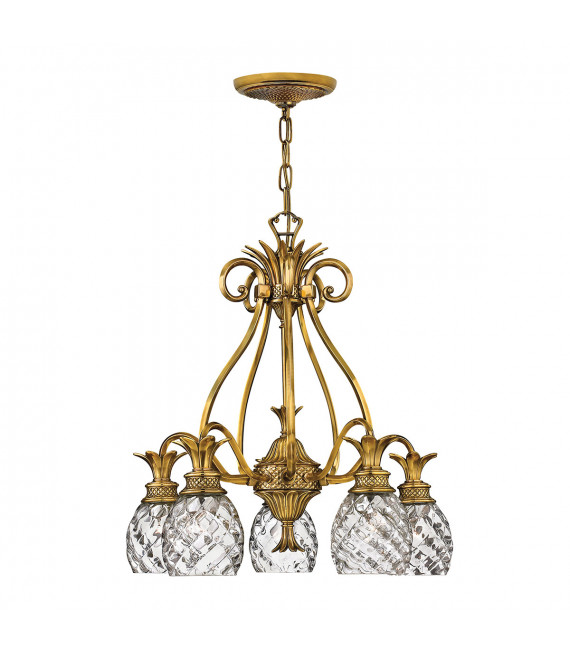 Lampada a sospensione Plantation Ottone massiccio, Trasparente Ottone bruciato 5 lampadine 62,2 cm