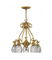 Plantation pendant lamp Solid brass, Transparent Burnt brass 5 bulbs 62.2cm