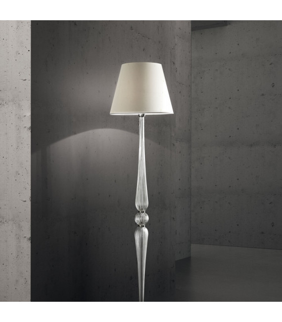 Floor lamp Dorothy Glass, metal, PVC Chrome, white, Transparent 1 bulb 165cm