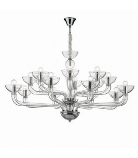 Candelabro sin pantallas Casanova Cristal Transparente 16 bombillas 65cm