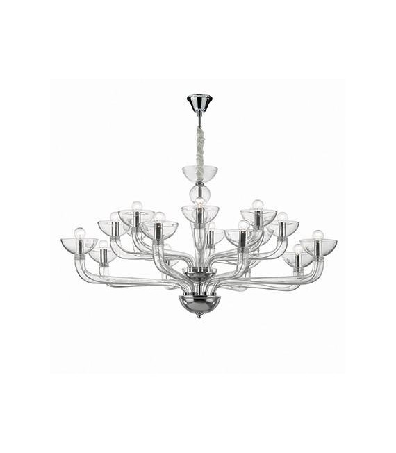 Candelabra without lampshades Casanova Clear Glass 16 bulbs 65cm