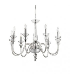 Candelabro sin pantallas Doge Cristal transparente 9 bombillas 70cm