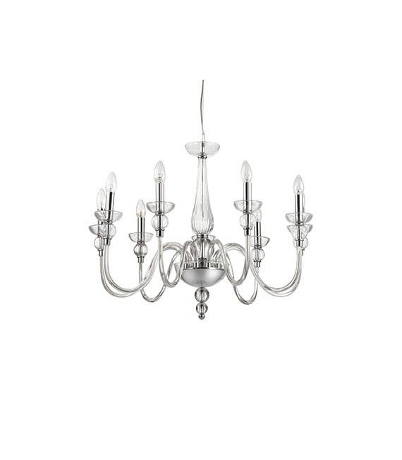 Candelabro sin pantallas Doge Cristal transparente 9 bombillas 70cm