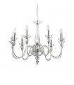 Chandelier sans abats jours Doge Verre Transparent 9 ampoules 70cm