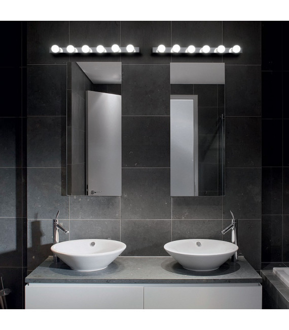Prive Chrome bathroom wall light 8 bulbs 4cm