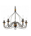 Chandelier sans abats jours Corte Métal Brun rouille 8 ampoules 80cm