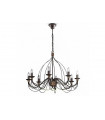 Chandelier without lampshades Corte Rust brown metal 8 bulbs 80cm