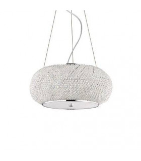 Suspension LED intégré Pasha Verre,cristal,métal Chrome 6 ampoules 28cm